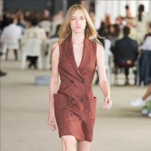 Eckhaus Latta blazer dress slim fit “Ember” orange